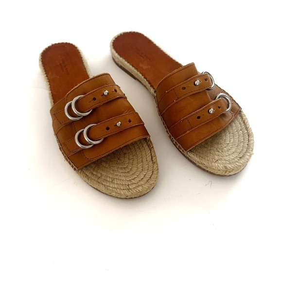 The Rag & Bone Jules Espadrille Slide Sandal Cognac Tan Size 38 / 8 NEW - Picture 5 of 10